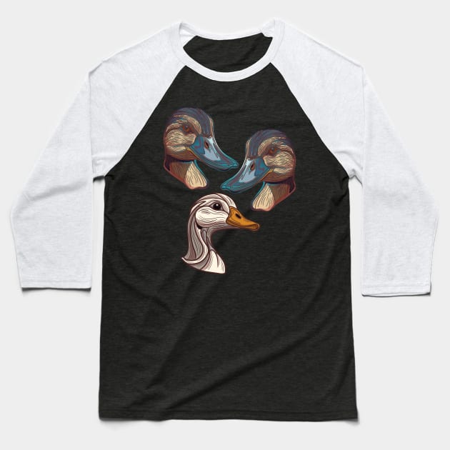 Duck, Duck, Goose. Baseball T-Shirt by DaveDanchuk